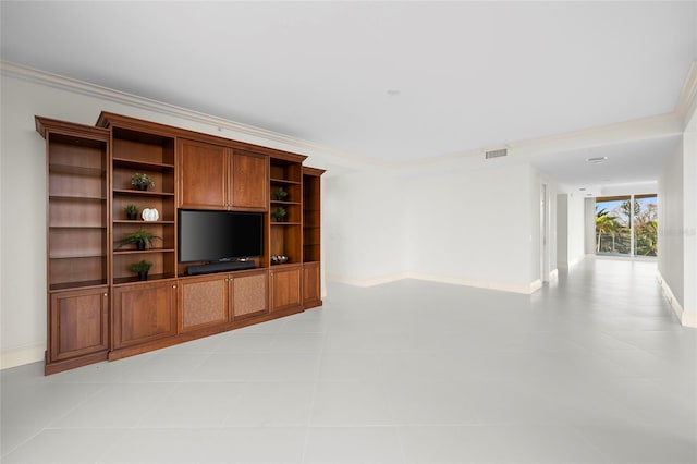 2251 Gulf Of Mexico Dr Unit 301, Longboat Key, FL 34228 - unfurnished living room featuring baseboards and ornamental molding