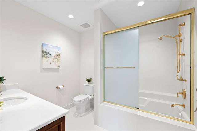 2251 Gulf Of Mexico Dr Unit 301, Longboat Key, FL 34228 - full bathroom with vanity, combined bath / shower with glass door, and recessed lighting