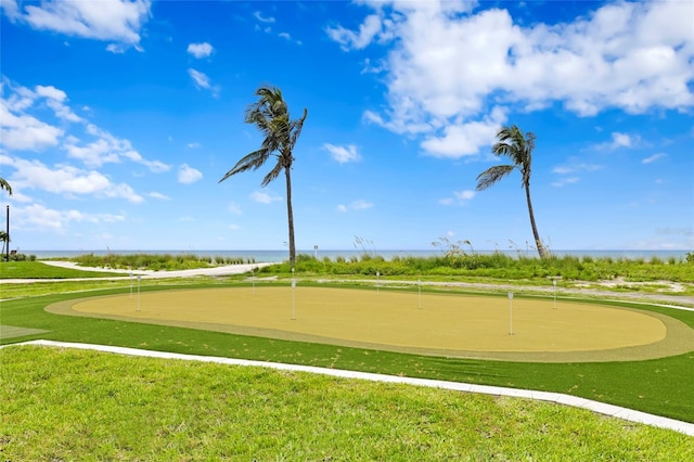 2251 Gulf Of Mexico Dr Unit 301, Longboat Key, FL 34228 - view of home's community with a putting green, a yard, and a water view
