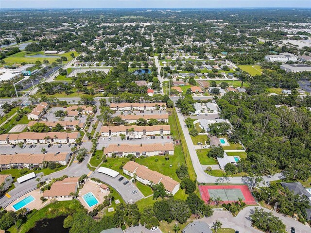 2716 Hidden Lake Blvd Unit C, Sarasota, FL 34237 - aerial view of property and surrounding area featuring a pool and nearby suburban area
