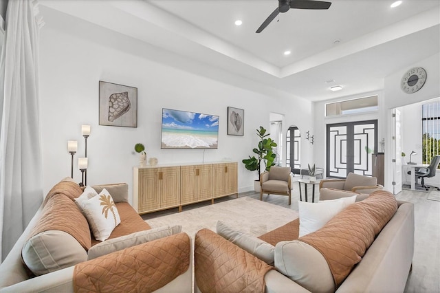 10270 Castanet Ave, Englewood, FL 34224 - living room featuring ceiling fan and recessed lighting