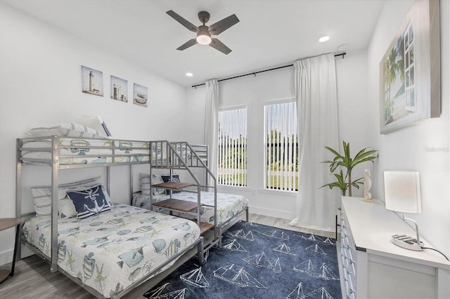 10270 Castanet Ave, Englewood, FL 34224 - bedroom with dark wood finished floors, recessed lighting, and ceiling fan