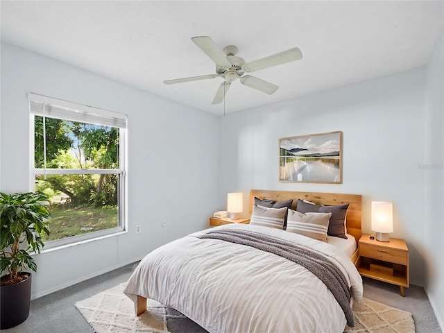 3223 Jamaica St, Sarasota, FL 34231 - bedroom featuring light carpet and a ceiling fan