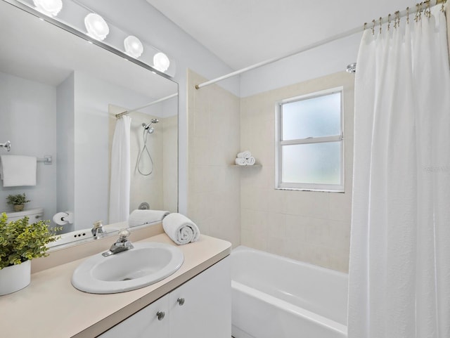 3223 Jamaica St, Sarasota, FL 34231 - bathroom with vanity and shower / bath combination with curtain