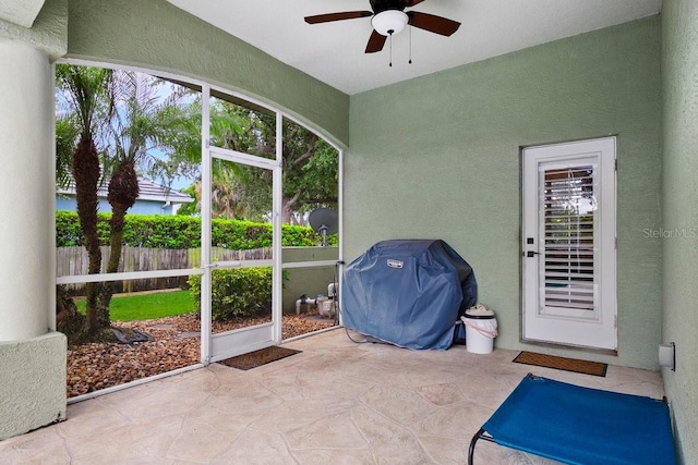 471 Park Trace Blvd, Osprey, FL 34229 - unfurnished sunroom with ceiling fan