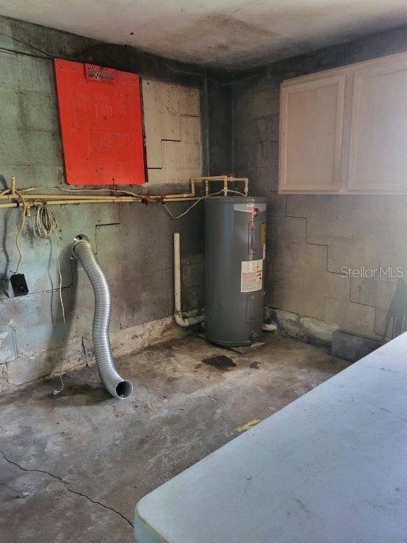 2532 Grand Cayman St, Sarasota, FL 34231 - utility room featuring electric water heater