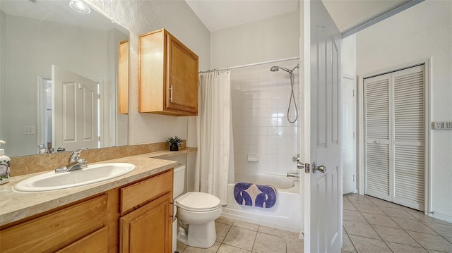 8397 38th Street Cir E Unit 306, Sarasota, FL 34243 - full bathroom with a closet, tile patterned floors, vanity, and shower / bath combination with curtain