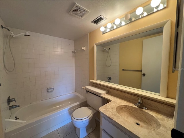 3231 Beneva Rd Unit 202, Sarasota, FL 34232 - bathroom with vanity, shower / washtub combination, tile patterned flooring, and a textured ceiling