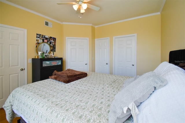 4802 51st St W Unit 1310, Bradenton, FL 34210 - bedroom featuring ornamental molding and ceiling fan
