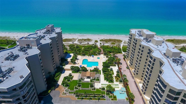 1211 Gulf Of Mexico Dr Unit 105, Longboat Key, FL 34228 - drone / aerial view of extended coastline and a pool