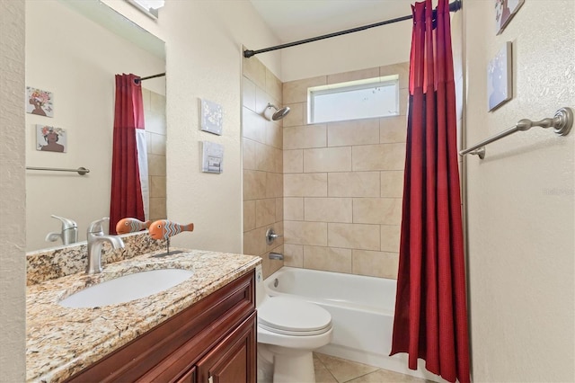 1402 SW 4th Ln, Cape Coral, FL 33991 - full bath featuring shower / bath combination with curtain, vanity, and tile patterned flooring