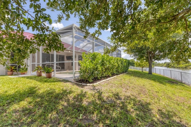 1402 SW 4th Ln, Cape Coral, FL 33991 - view of yard featuring a lanai