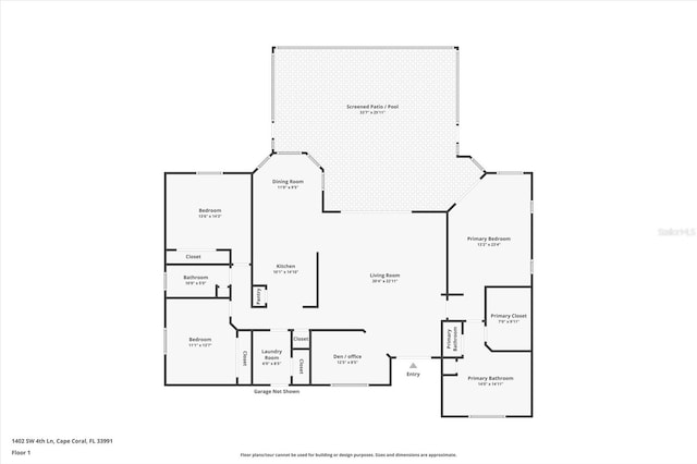 1402 SW 4th Ln, Cape Coral, FL 33991 - view of room layout
