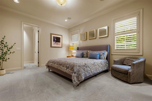 6926 Lacantera Cir, Lakewood Ranch, FL 34202 - carpeted bedroom featuring crown molding and recessed lighting