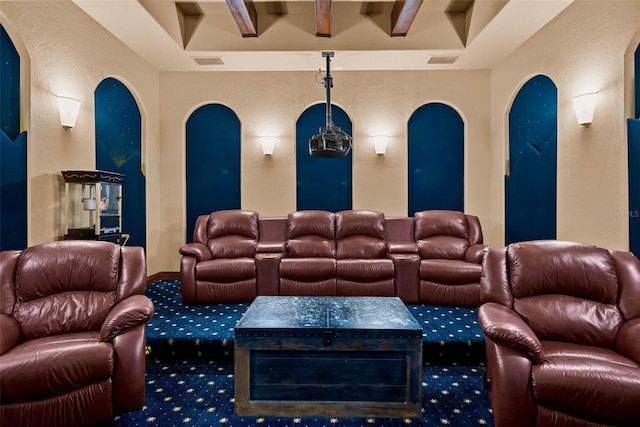 6926 Lacantera Cir, Lakewood Ranch, FL 34202 - carpeted cinema room featuring a textured wall
