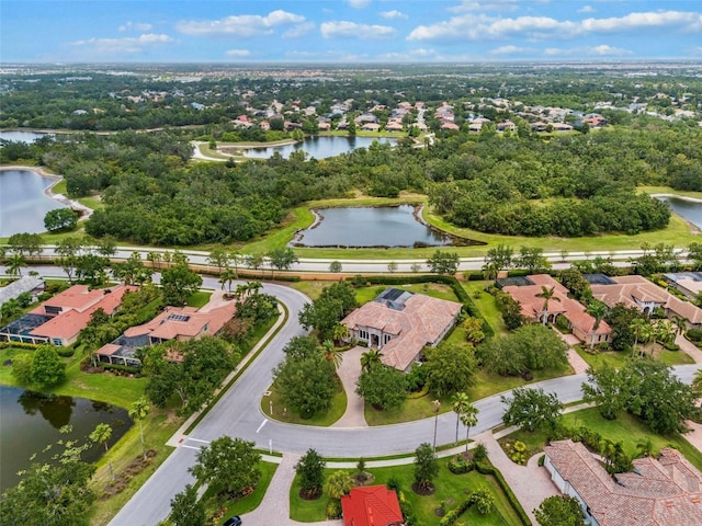 6926 Lacantera Cir, Lakewood Ranch, FL 34202 - aerial view of property and surrounding area with a large body of water and nearby suburban area