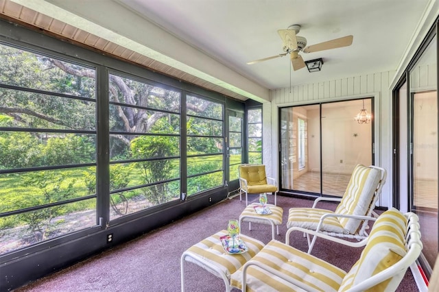 3557 Wilkinson Woods Dr, Sarasota, FL 34231 - sunroom featuring a ceiling fan and plenty of natural light