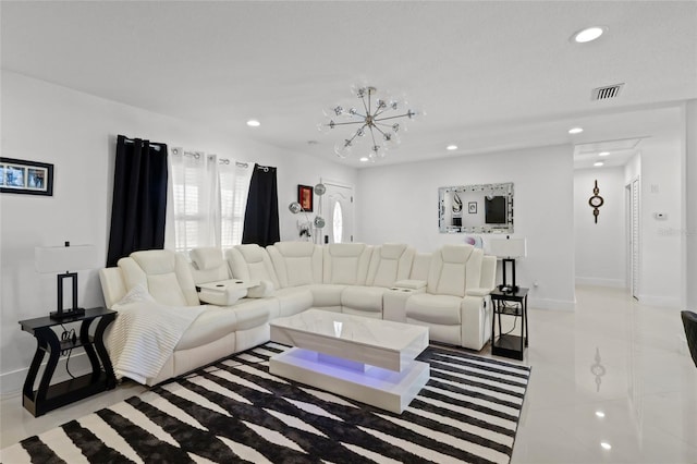 6917 22nd St W, Bradenton, FL 34207 - living area featuring recessed lighting and light tile patterned floors