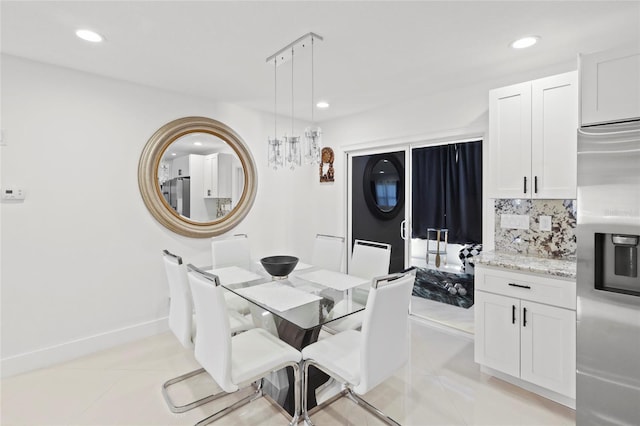 6917 22nd St W, Bradenton, FL 34207 - dining room featuring recessed lighting and light tile patterned floors