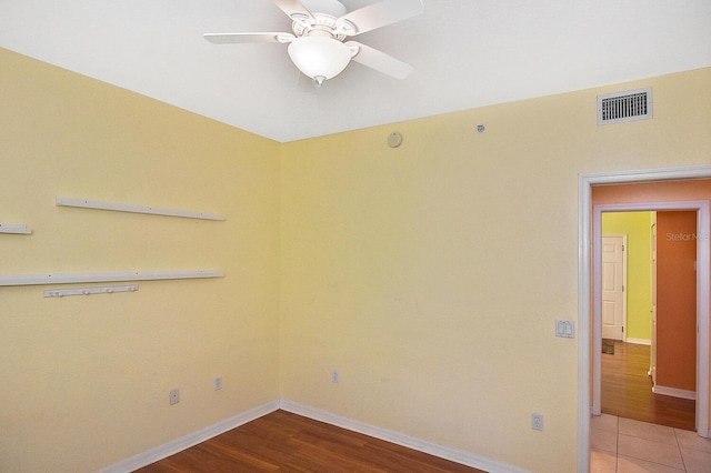 7605 Sweetbay Cir Unit 5-102, Bradenton, FL 34203 - spare room featuring a ceiling fan and wood finished floors
