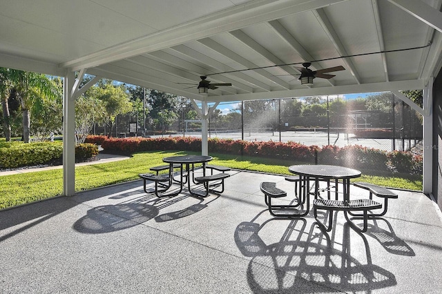 7605 Sweetbay Cir Unit 5-102, Bradenton, FL 34203 - view of patio / terrace featuring a ceiling fan and a trampoline