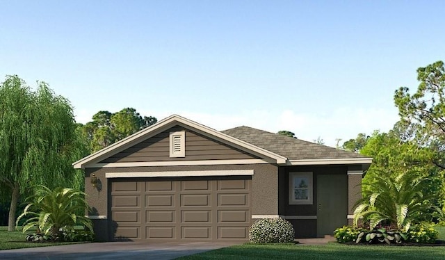 12008 Lansing Gln, Parrish, FL 34219 - ranch-style house featuring driveway, a garage, and roof with shingles