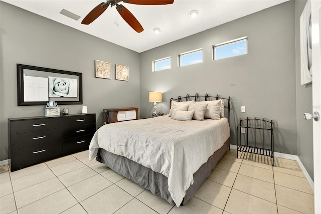 4668 73rd St E, Bradenton, FL 34203 - bedroom featuring light tile patterned floors and ceiling fan