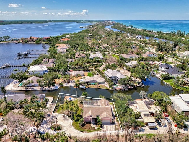 1236 Port Ln, Sarasota, FL 34242 - aerial view of property and surrounding area with a large body of water and nearby suburban area