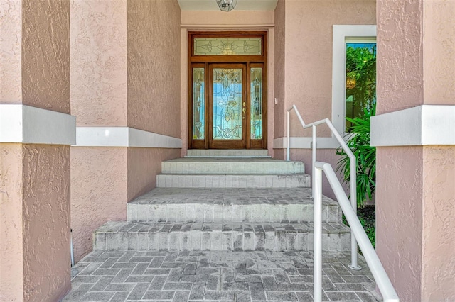 1236 Port Ln, Sarasota, FL 34242 - property entrance with stucco siding
