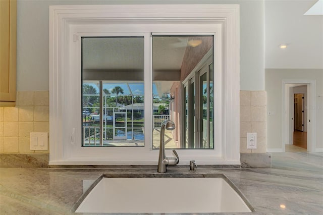 1236 Port Ln, Sarasota, FL 34242 - kitchen view of stone countertops and tasteful backsplash