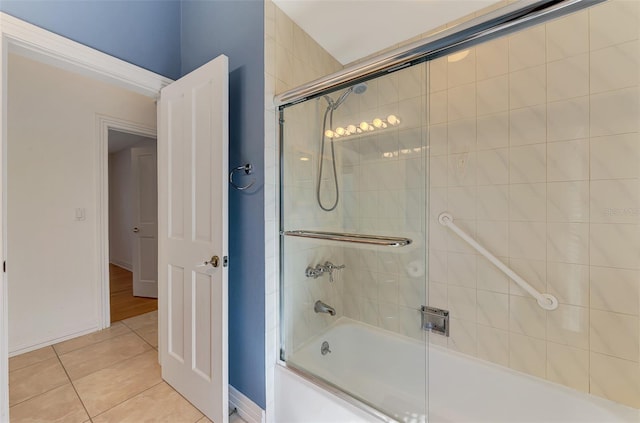 1236 Port Ln, Sarasota, FL 34242 - bathroom with enclosed tub / shower combo and tile patterned flooring
