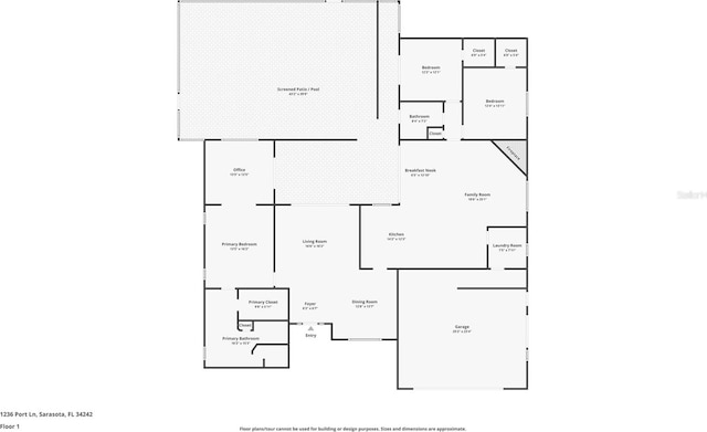 1236 Port Ln, Sarasota, FL 34242 - view of property floor plan
