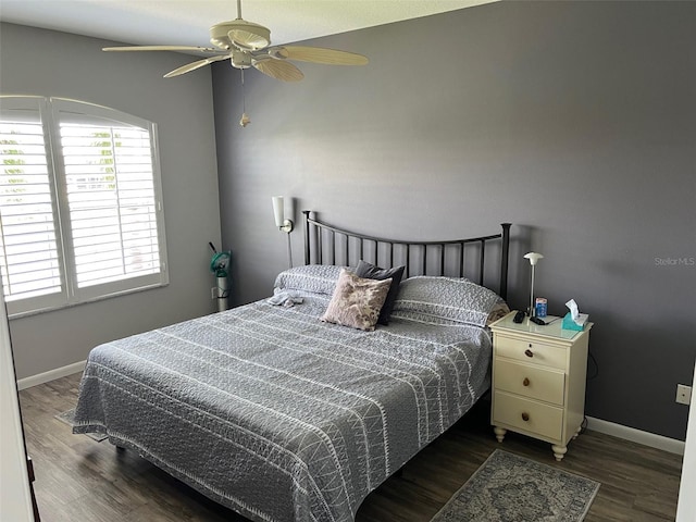 6444 7th Avenue Cir W Unit 6444, Bradenton, FL 34209 - bedroom with wood finished floors and a ceiling fan