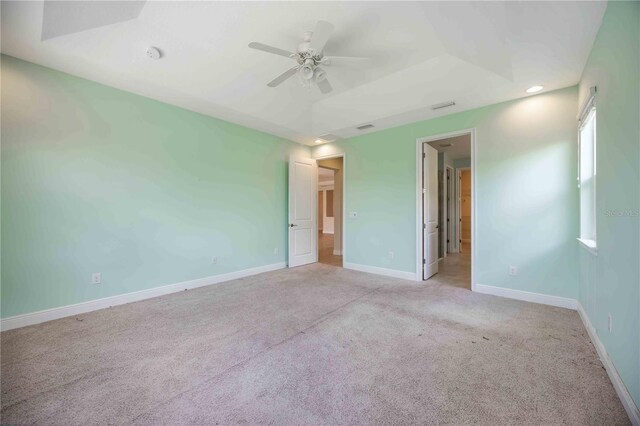 11680 Tapestry Ln, Venice, FL 34292 - unfurnished bedroom with light colored carpet, a ceiling fan, and recessed lighting
