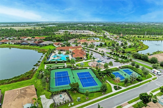 11680 Tapestry Ln, Venice, FL 34292 - aerial view of residential area featuring a nearby body of water and a pool area