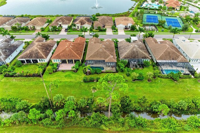 11680 Tapestry Ln, Venice, FL 34292 - aerial perspective of suburban area with a large body of water