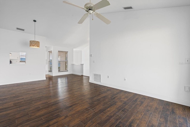 970 Sandpiper Cir Unit 970, Bradenton, FL 34209 - unfurnished living room featuring wood finished floors and ceiling fan