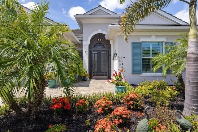 3605 Wild Blossom Pl, Parrish, FL 34219 - property entrance featuring stucco siding and french doors