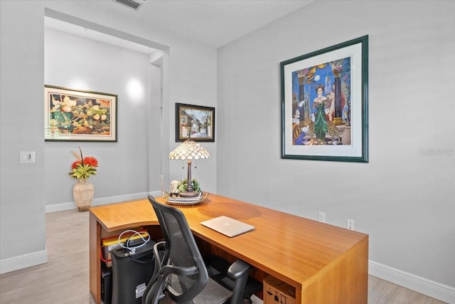 3605 Wild Blossom Pl, Parrish, FL 34219 - office with baseboards and light wood-style floors