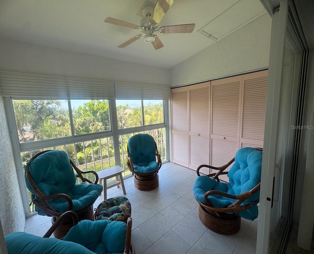 7301 29th Avenue Dr W Unit 310, Bradenton, FL 34209 - sunroom / solarium with a ceiling fan, vaulted ceiling, and plenty of natural light