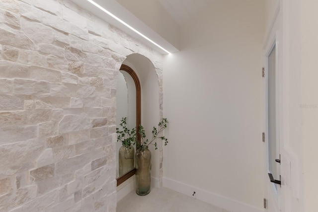 615 Concord Ln, Holmes Beach, FL 34217 - hallway featuring arched walkways