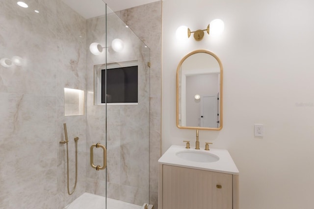615 Concord Ln, Holmes Beach, FL 34217 - full bathroom with an enclosed shower and vanity