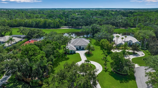 462 E Macewen Dr, Osprey, FL 34229 - bird's eye view of a heavily wooded area and a nearby body of water
