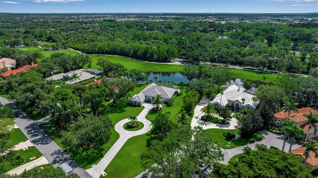 462 E Macewen Dr, Osprey, FL 34229 - aerial view of property's location featuring a large body of water and a forest
