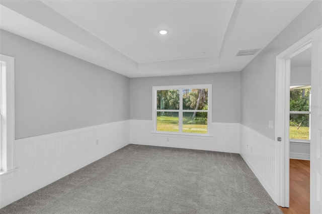 27471 Deep Creek Blvd, Punta Gorda, FL 33983 - carpeted spare room featuring wainscoting, plenty of natural light, a raised ceiling, and recessed lighting