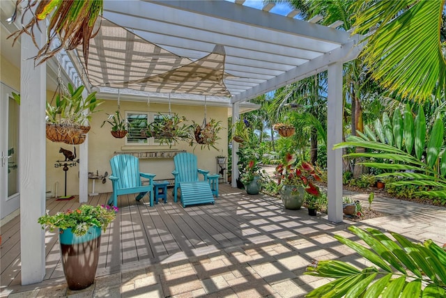 6308 4th Ave NW, Bradenton, FL 34209 - view of patio / terrace featuring a pergola and a wooden deck