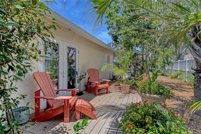 6308 4th Ave NW, Bradenton, FL 34209 - wooden deck with french doors