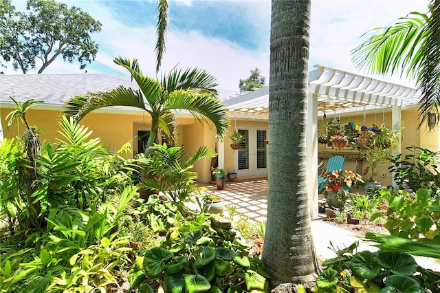 6308 4th Ave NW, Bradenton, FL 34209 - view of patio with a pergola and french doors