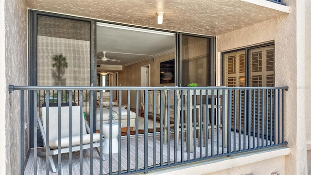 6480 Midnight Pass Rd Unit 211, Sarasota, FL 34242 - balcony with a ceiling fan