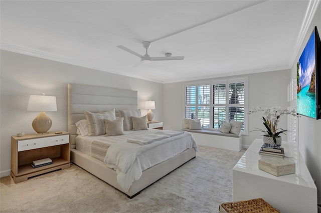 6480 Midnight Pass Rd Unit 211, Sarasota, FL 34242 - carpeted bedroom with crown molding and ceiling fan